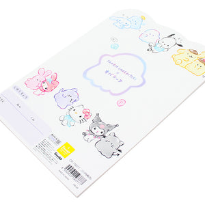 Sheet of stickers with cartoon characters on a white background