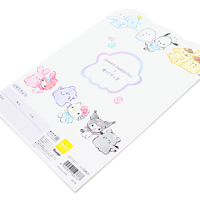 Sheet of stickers with cartoon characters on a white background