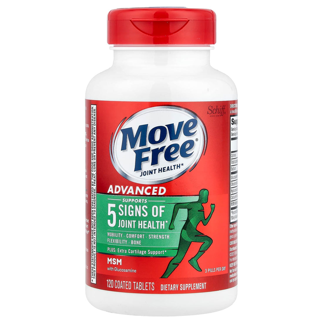 Schiff Move Free Joint Health Advanced Plus MSM 120 Coated Tablets, image 3