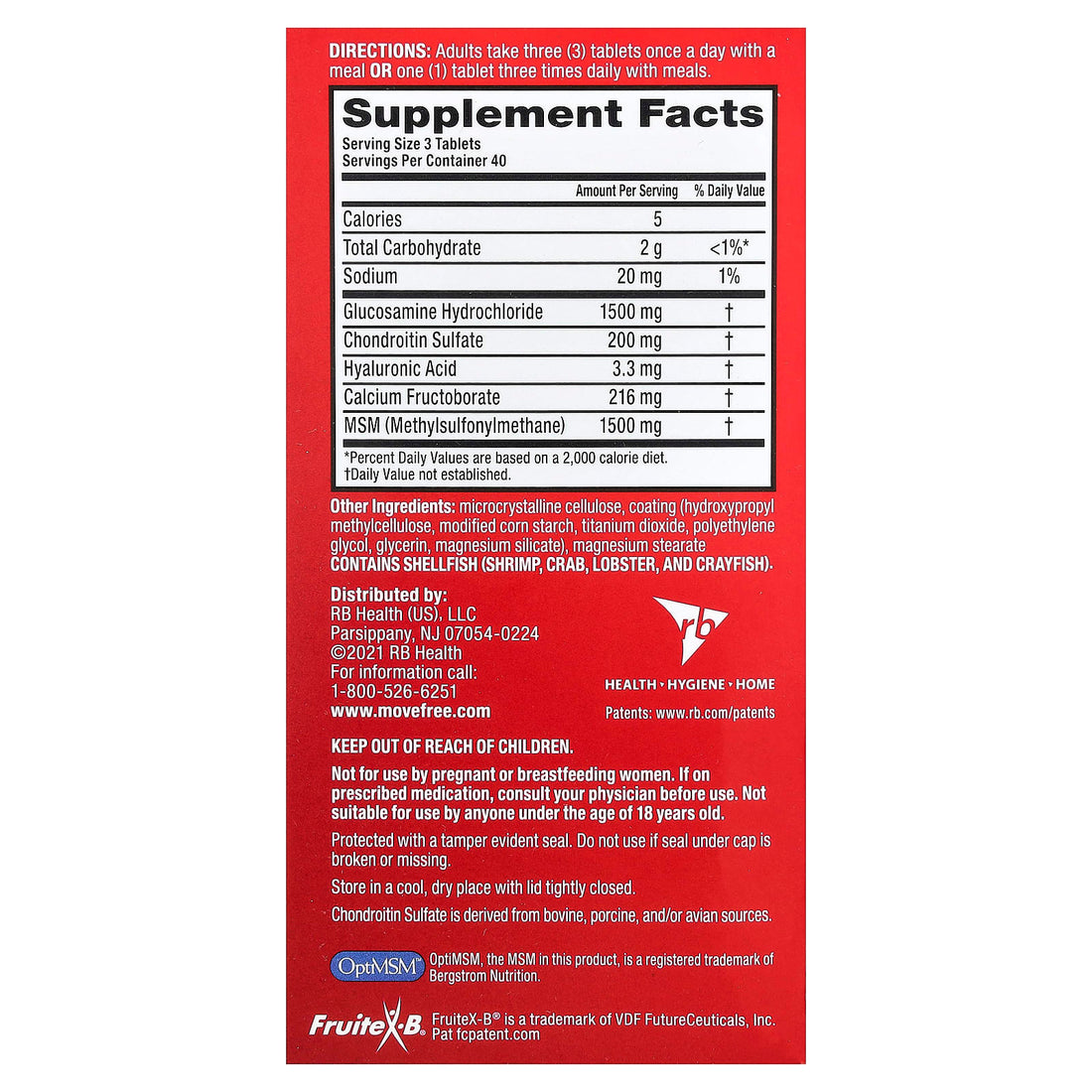 Schiff Move Free Joint Health Advanced Plus MSM 120 Coated Tablets, image 2