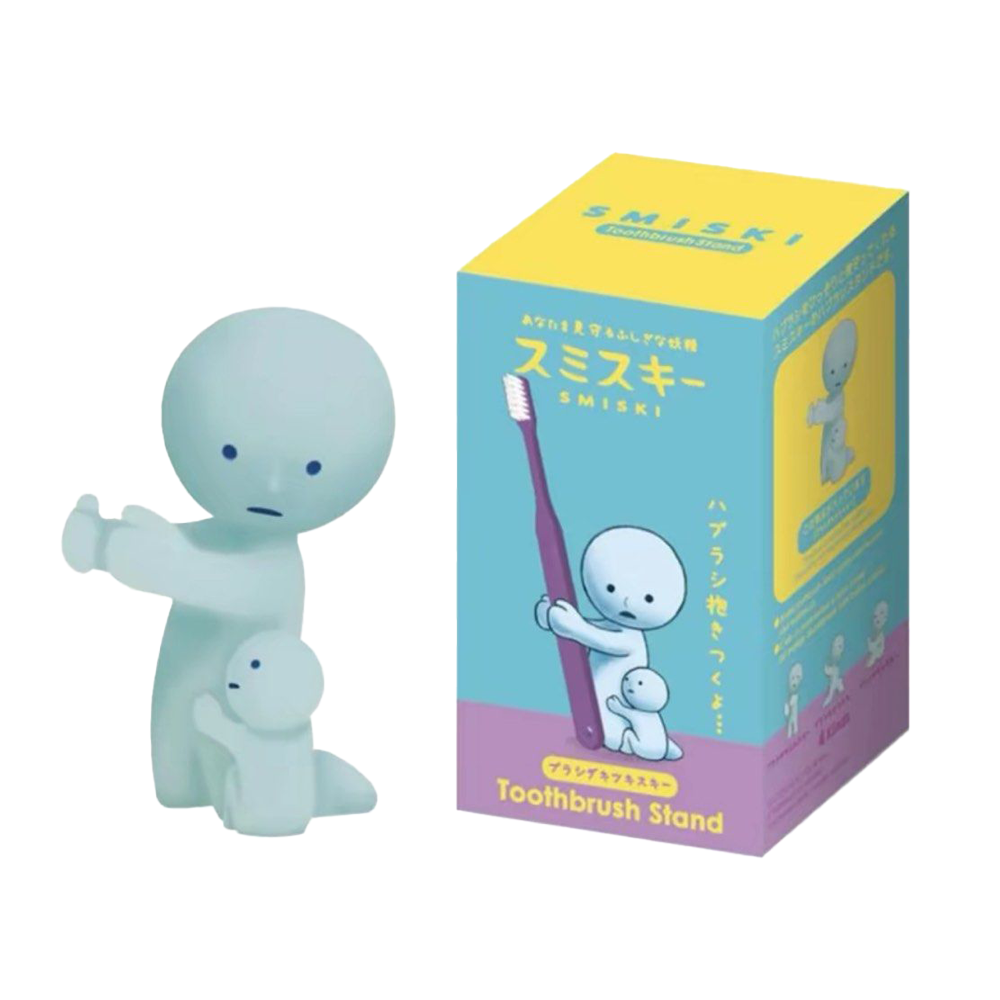 SMISKi toothbrush stand figure and packaging on a white background