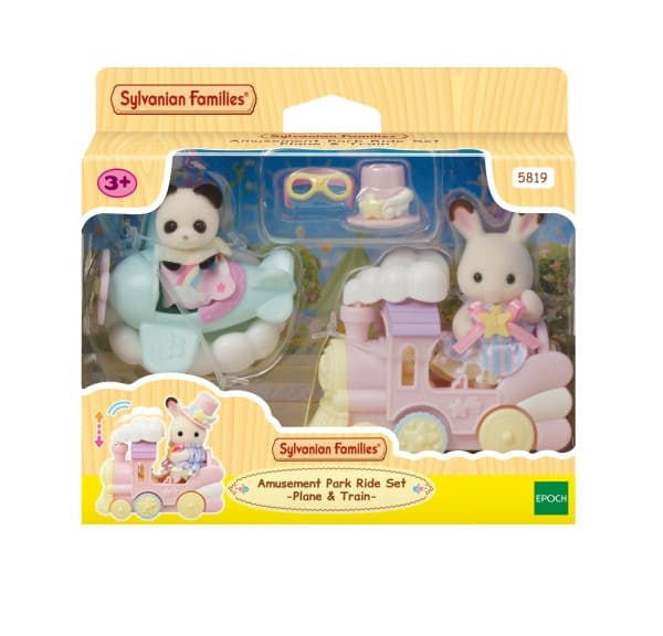 Sylvanian Families Amusement Park Ride Set (Plane & Train)