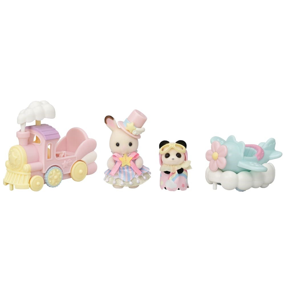 Sylvanian Families Amusement Park Ride Set (Plane & Train)