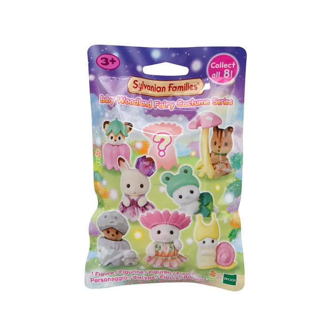 Sylvanian Families toy packaging with characters and accessories on a white background