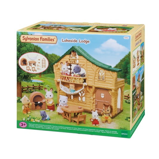 Sylvanian Families Lakeside Lodge toy set packaging on a white background