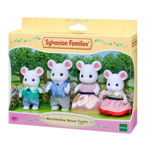 Sylvanian Families Marshmallow Mouse Family toy set packaging on a white background