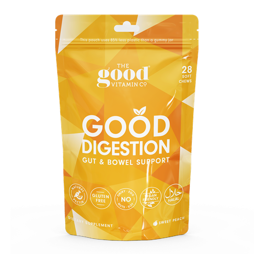 The Good Vitamin Co. Pouch 28 Soft Chews - Good Digestion - Sweet Peach Flavour