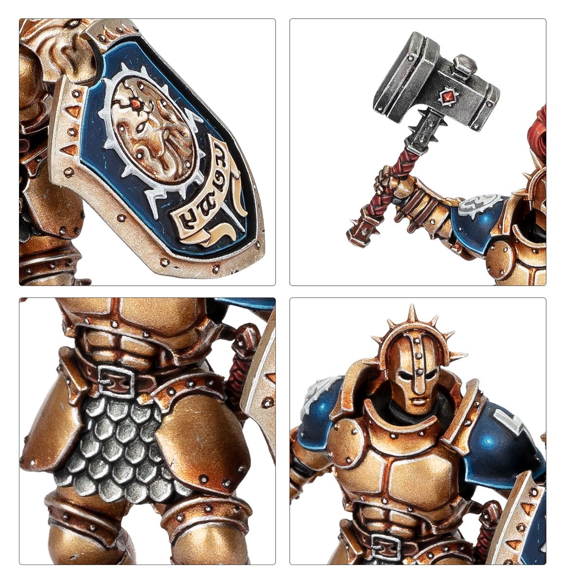 Warhammer Age of Sigmar Introductory Set miniatures showcasing detailed armor and weapons.