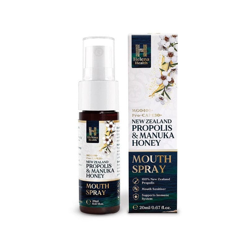 Helena Health New Zealand Propolis & Manuka Honey MGO400+  Mouth Spray 20ml.