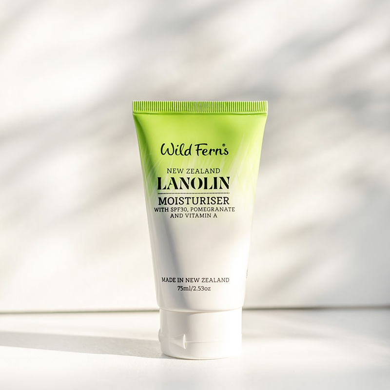 Wild Ferns New Zealand Lanolin Moisturiser SPF30 with Pomegranate and Vitamin A 75ml EXP: 11/2022.