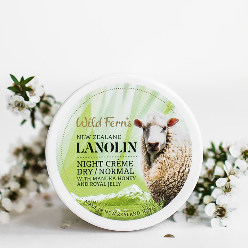 Wild Ferns Zealand Night Creme - Dry to Normal - with Manuka Honey and Royal Jelly 100g.