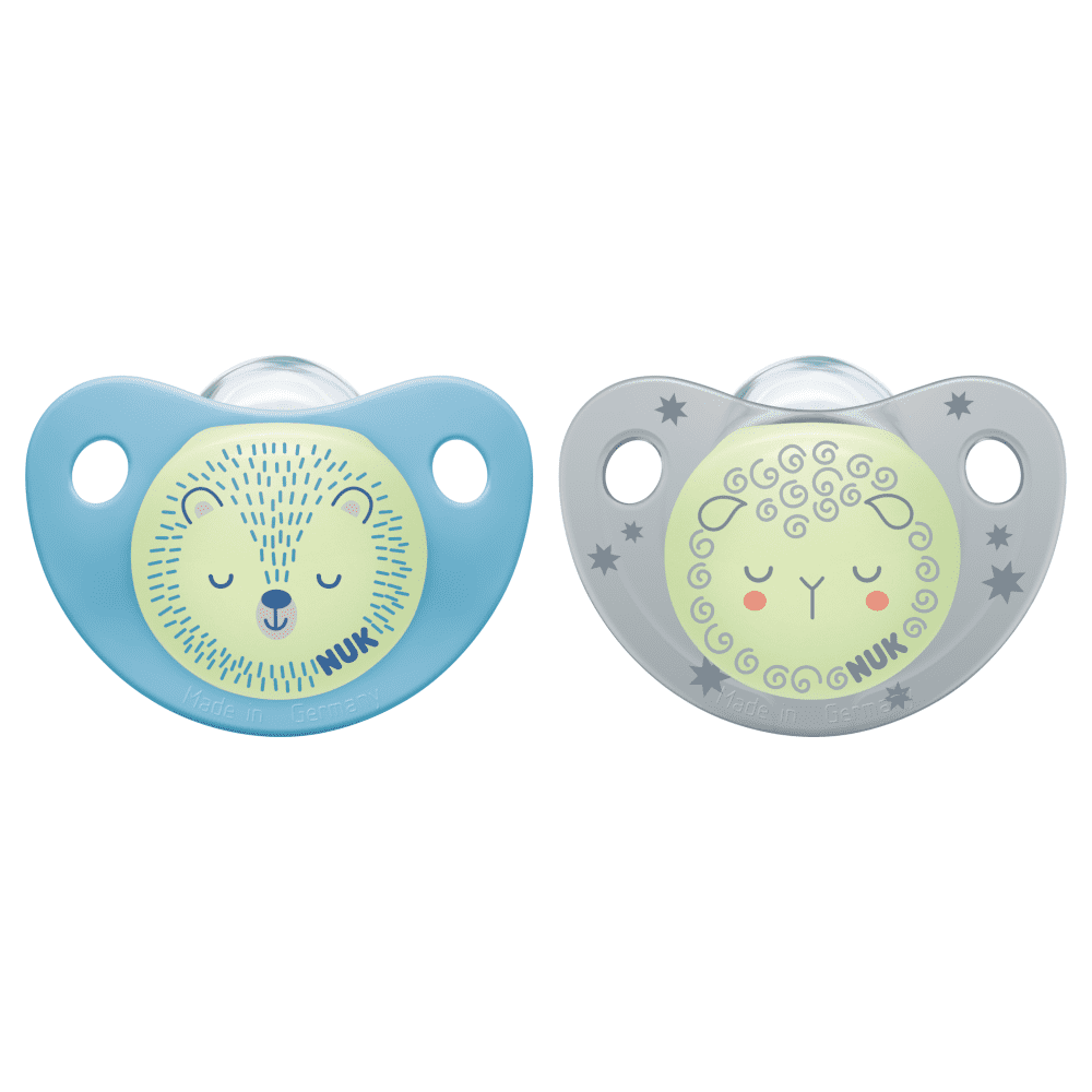 NUK Night & Day Trendline Soother Silicone 6-18 Months Twin Pack-Random Pattern.