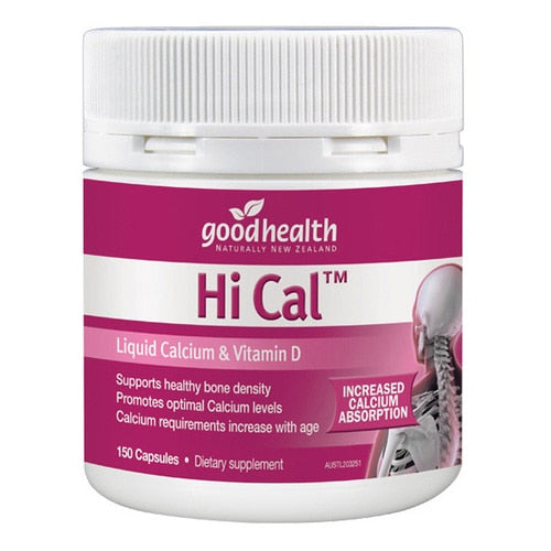 Good Health Hi Cal Liquid Calcium Vitamin D 150 Capsules.