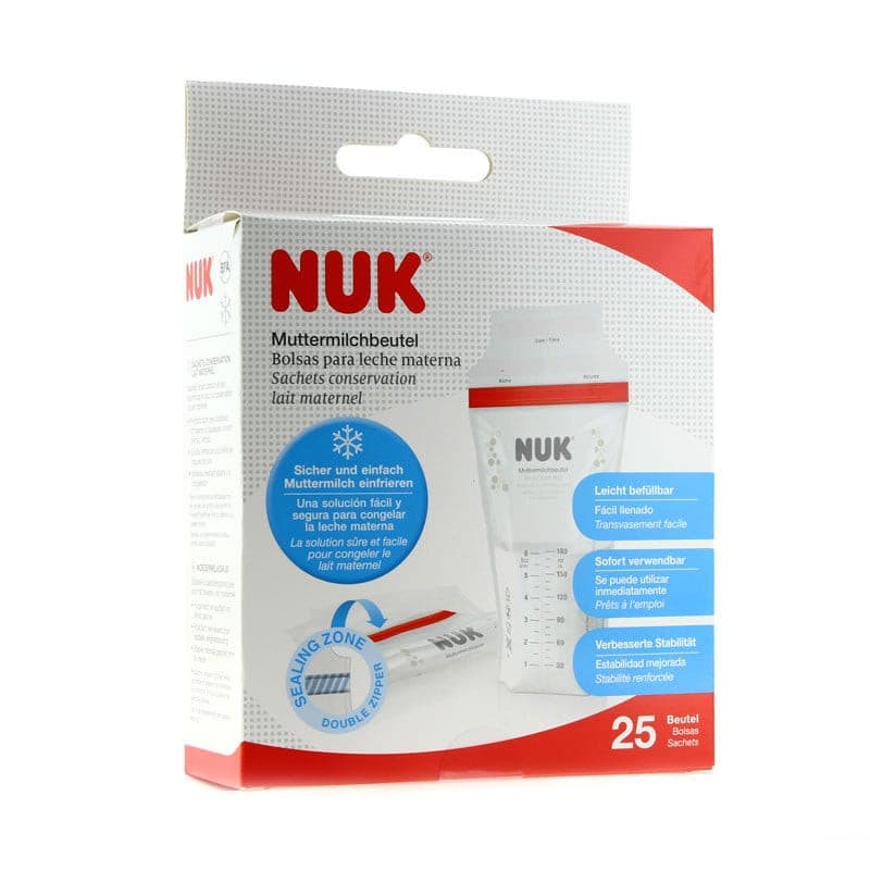 NUK Breast Milk Bags - 25 Pack.
