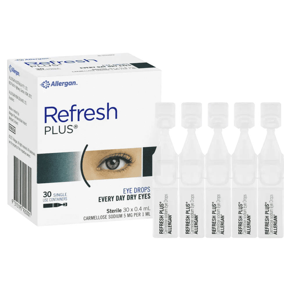 Refresh Plus Lubricant Eye Drops 0. 4mL x 30 Vials Ocare Health&Beauty