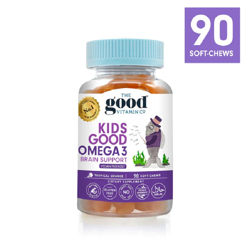 The Good Vitamin CO. Kids Good Omega 3 Brain Boost 90 Soft-Chews, Fish Oil, OCARE NZ