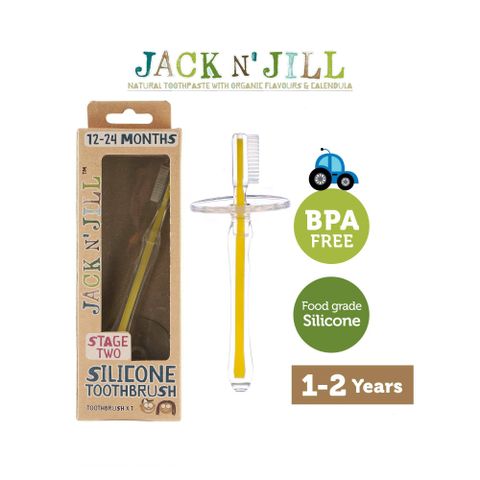Jack N' Jill Stage 2 Silicone Toothbrush 12-24 Months - Single Pack.