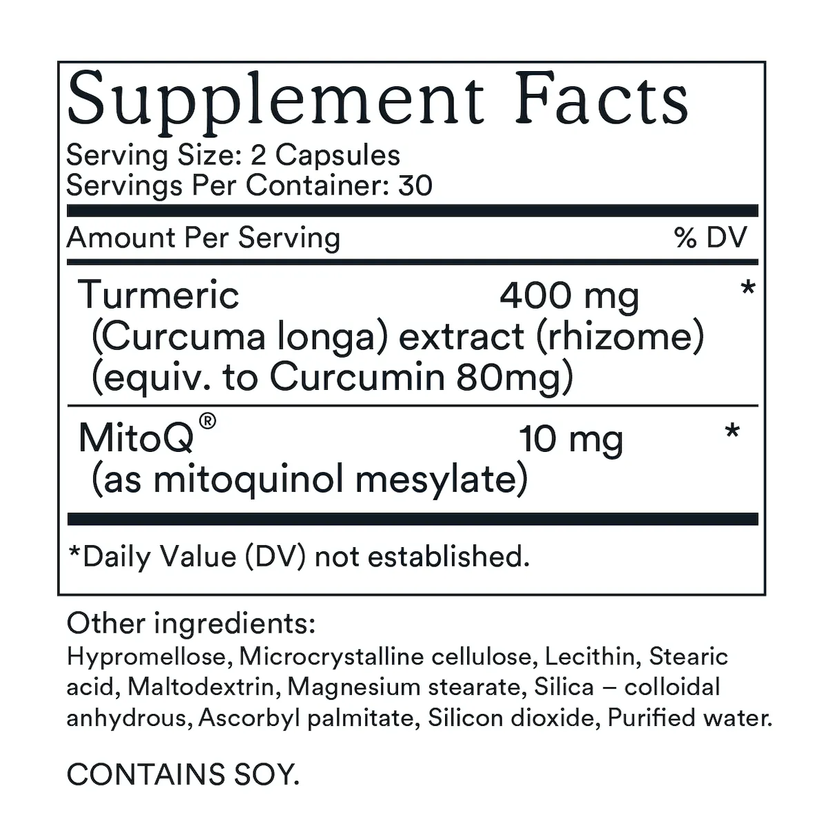 MitoQ Curcumin 60 Vege Capsules.