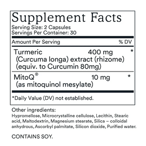 MitoQ Curcumin 60 Vege Capsules.