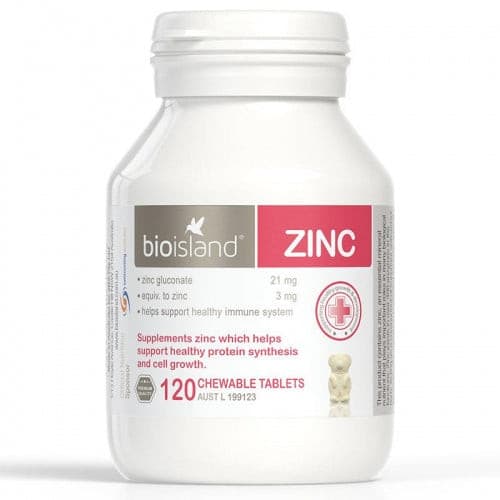 Bio Island Zinc For Kids 120 Chewable Tablets.