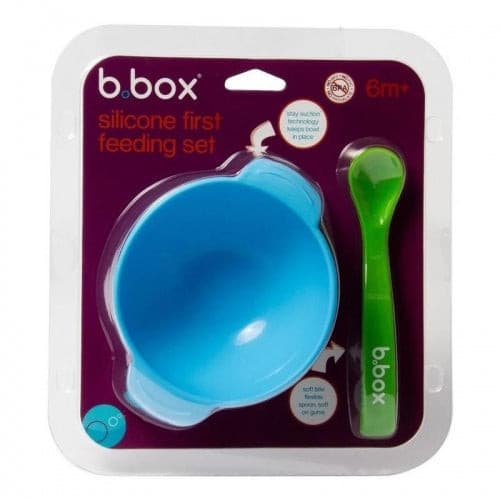 B.Box Silicone First Feeding Set-Ocean Breeze 6m+.