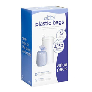 Ubbi Plastic Bags 3 Pack - 75 Bags.