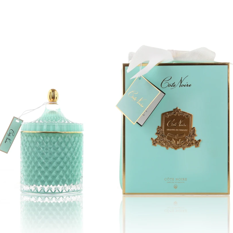 Cote Noire Grand Tiffany Blue Art Deco Candle - GML45005 - 100 Hours.