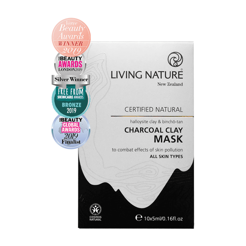 Living Nature Charcoal Clay Mask 10 x 5ml.