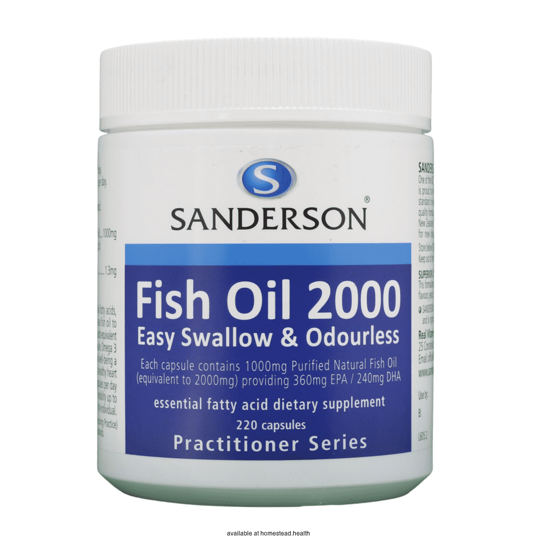 Sanderson Fish Oil 2000 – 360 EPA/240 DHA 220 Capsules.