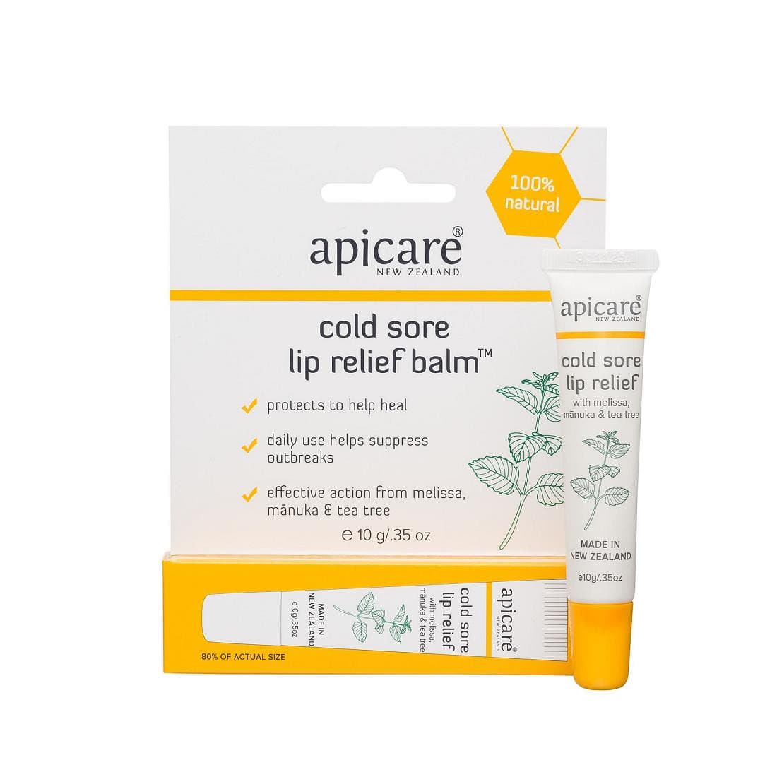 Apicare Cold Sore Lip Relief Balm 10g.