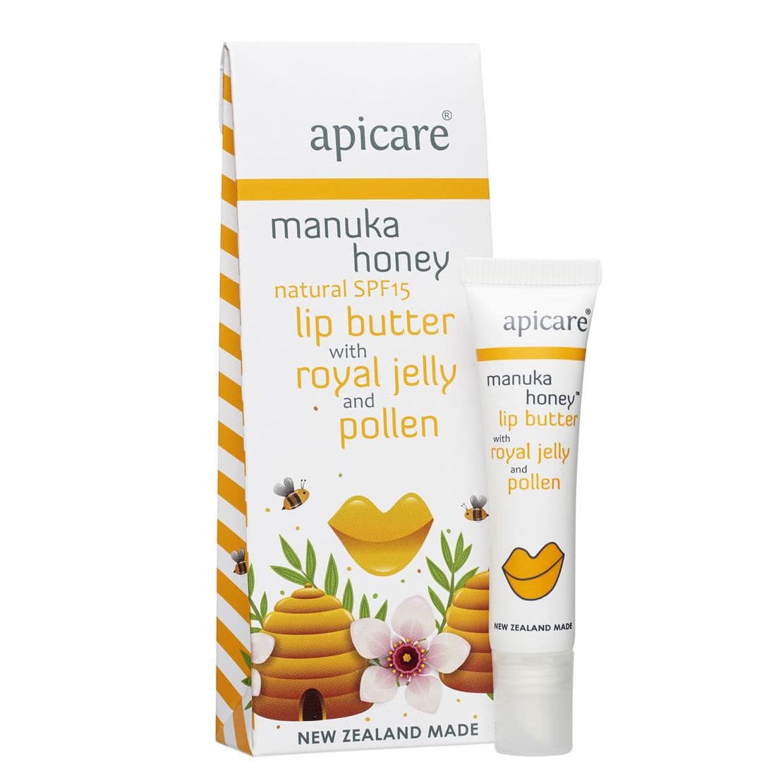 Apicare Manuka Honey Royal Jelly & Pollen Lip Butter 8g, Lip Balms, OCARE NZ