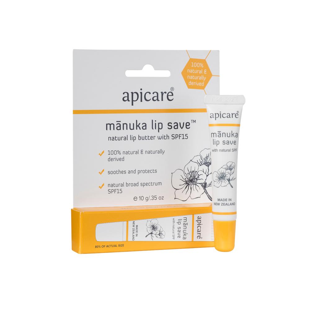 Apicare Manuka Save Lip Balm Natural SPF15 10g, Sun Protection, OCARE NZ