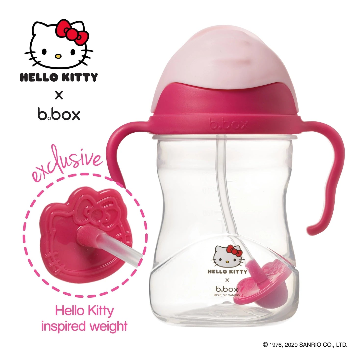 B.BOX Hello Kitty Sippy Cup Pop Star Pink / Red.