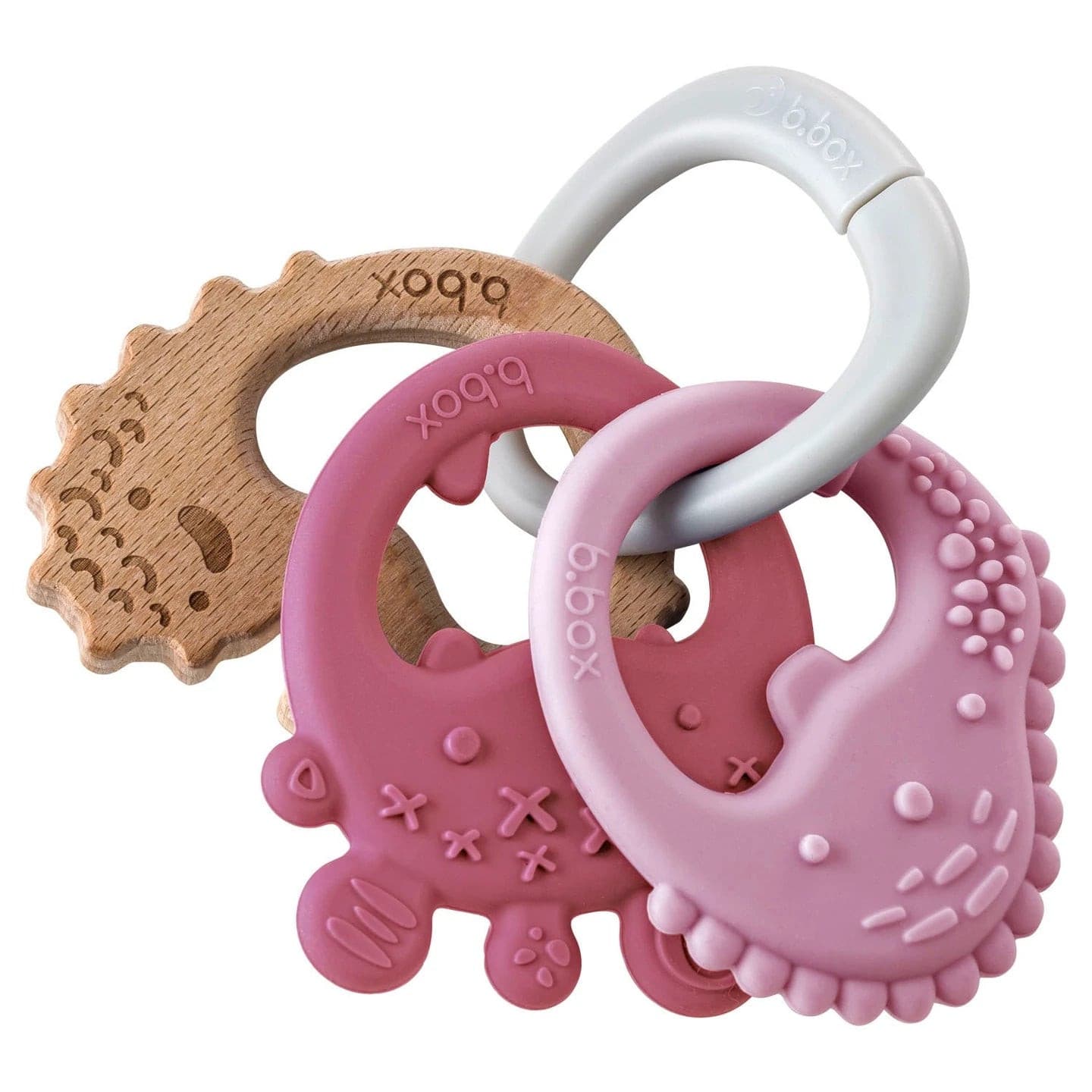 B.BOX Trio Teether - Blush Monsters.