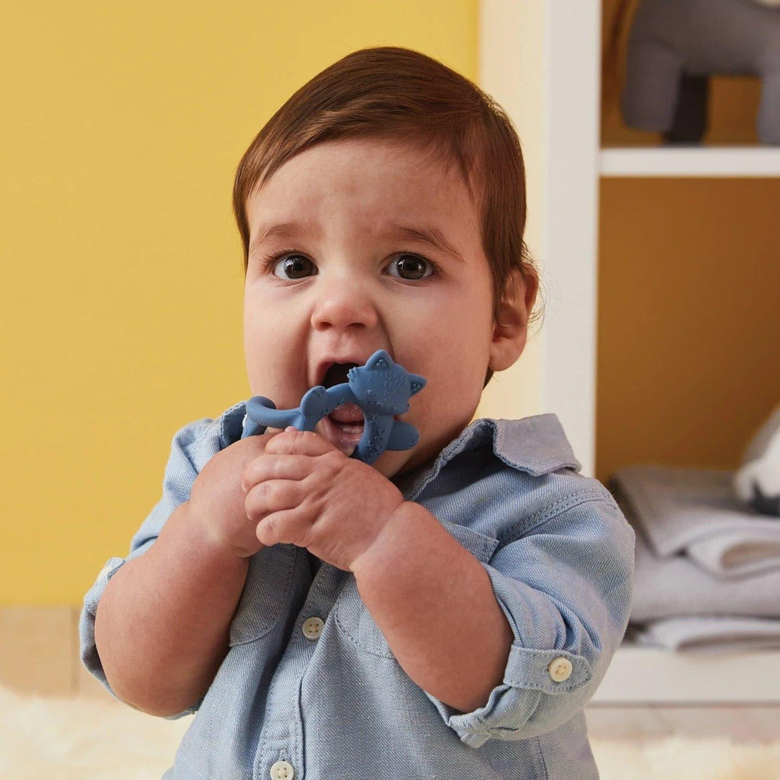 B.Box Wrist Teether - Lullaby Blue Fox, image 2