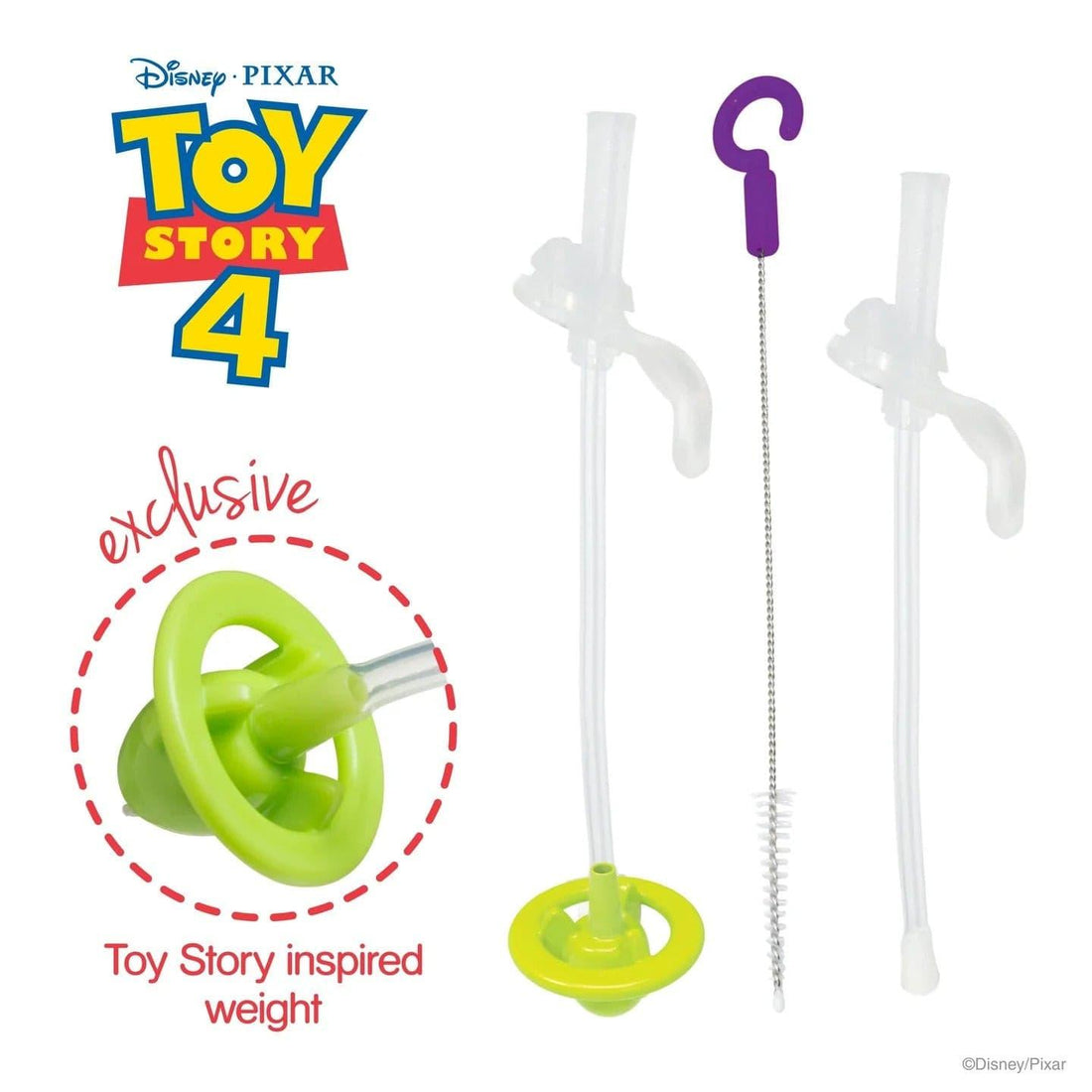 B.Box Disney Sippy Cup Replacement Straw Twin Pack, image 2
