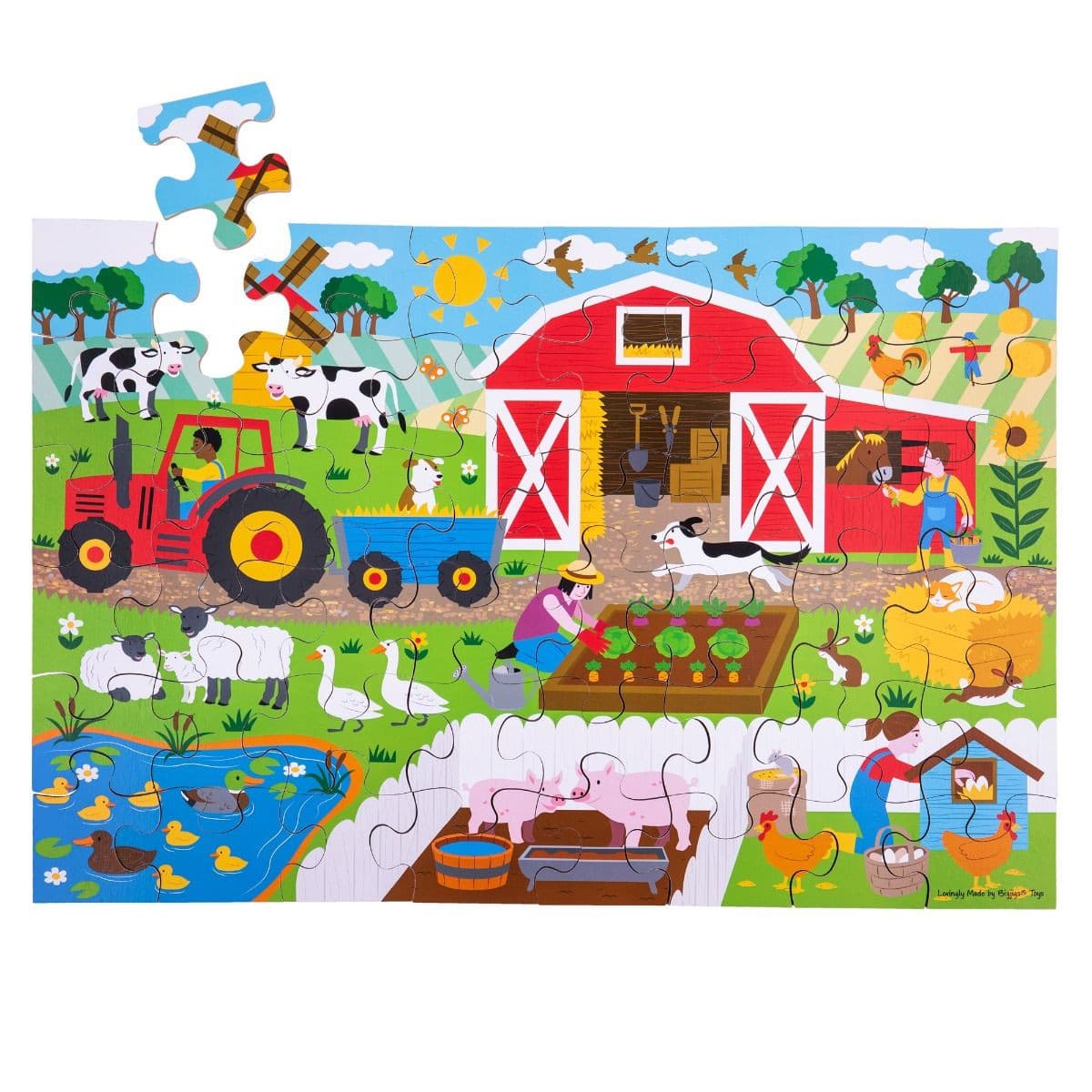 BigJigs Farmyard Floor Puzzle 48 Pieces.