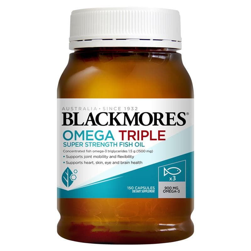 Blackmores Omega Triple Super Strength Fish Oil.