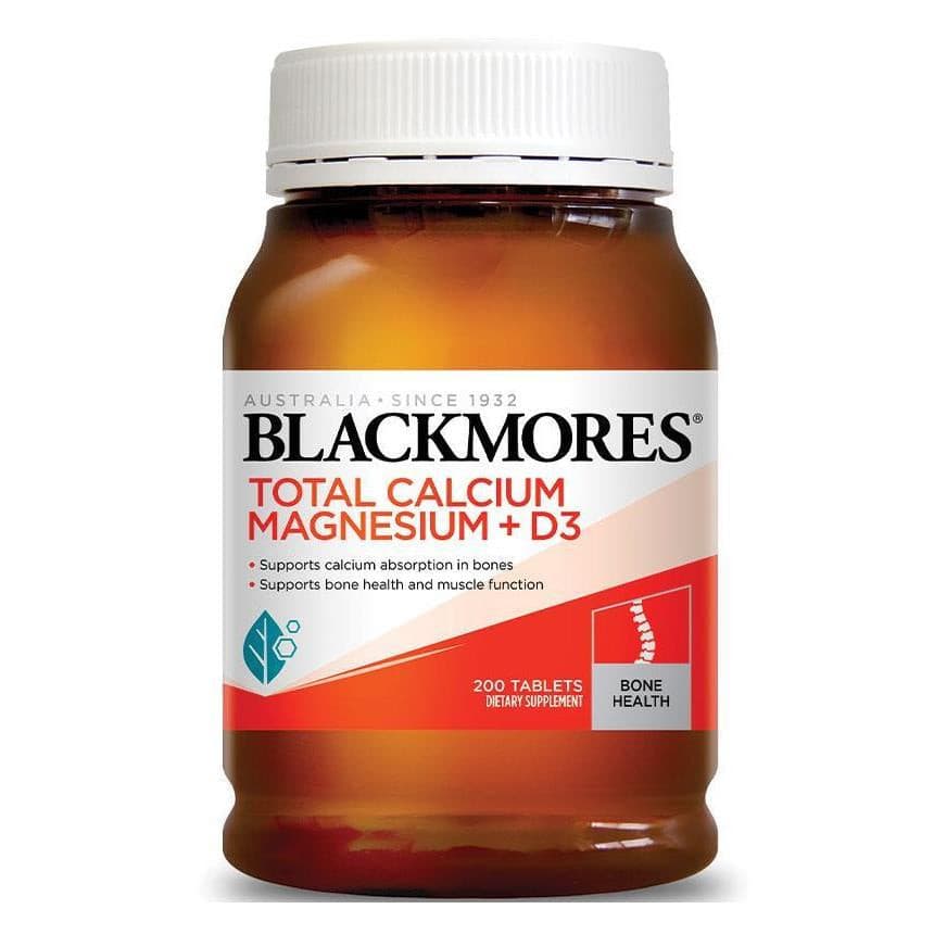 Blackmores Total Calcium + Magnesium + D3 Amber 200 Tablets.