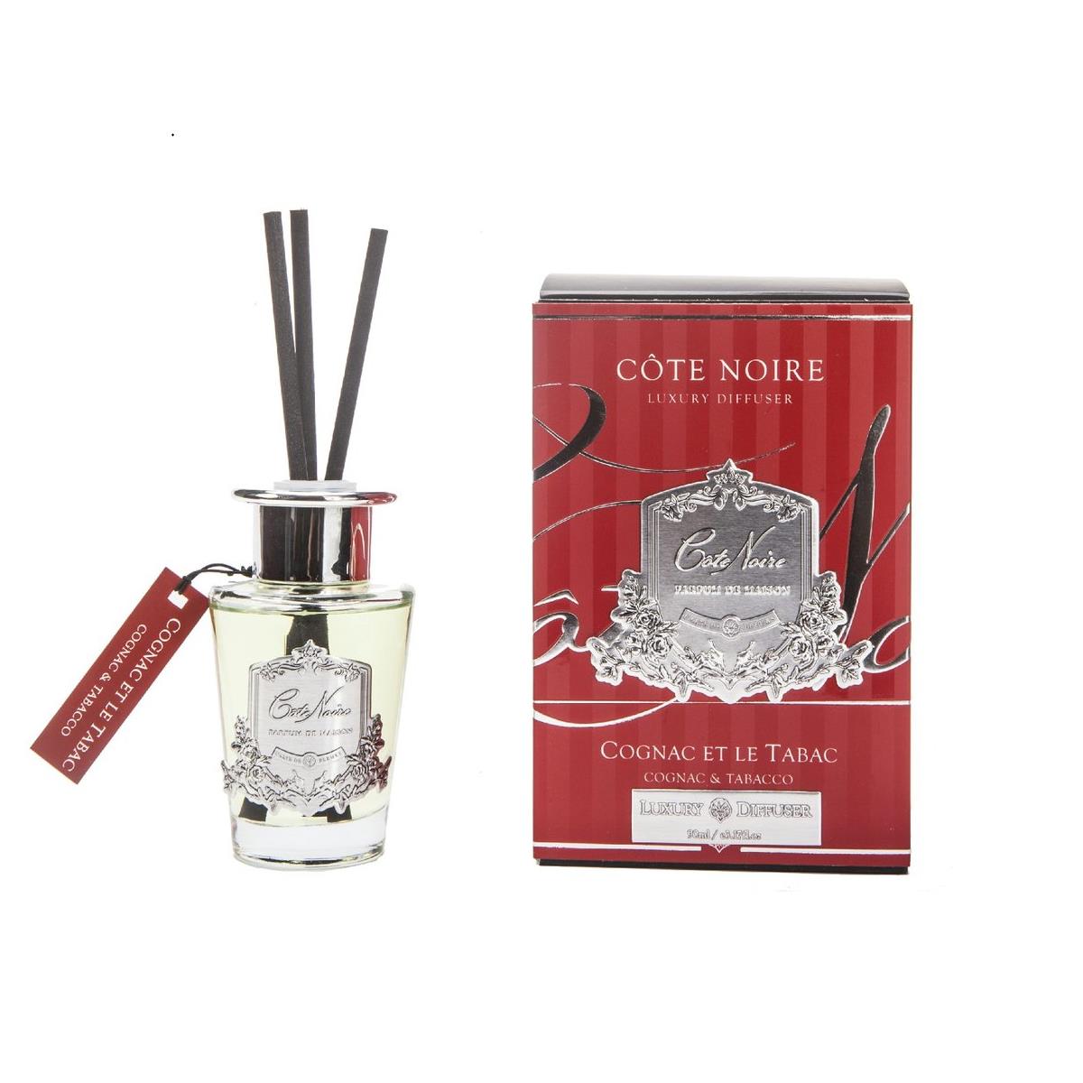 Cote Noire Diffuser Set 90ml - Cognac & Tabacco - Silver - GMSS15024.