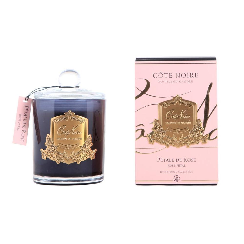 Cote Noire 450G Soy Blend Candle - Rose Petal - Gold - Gmc45007.