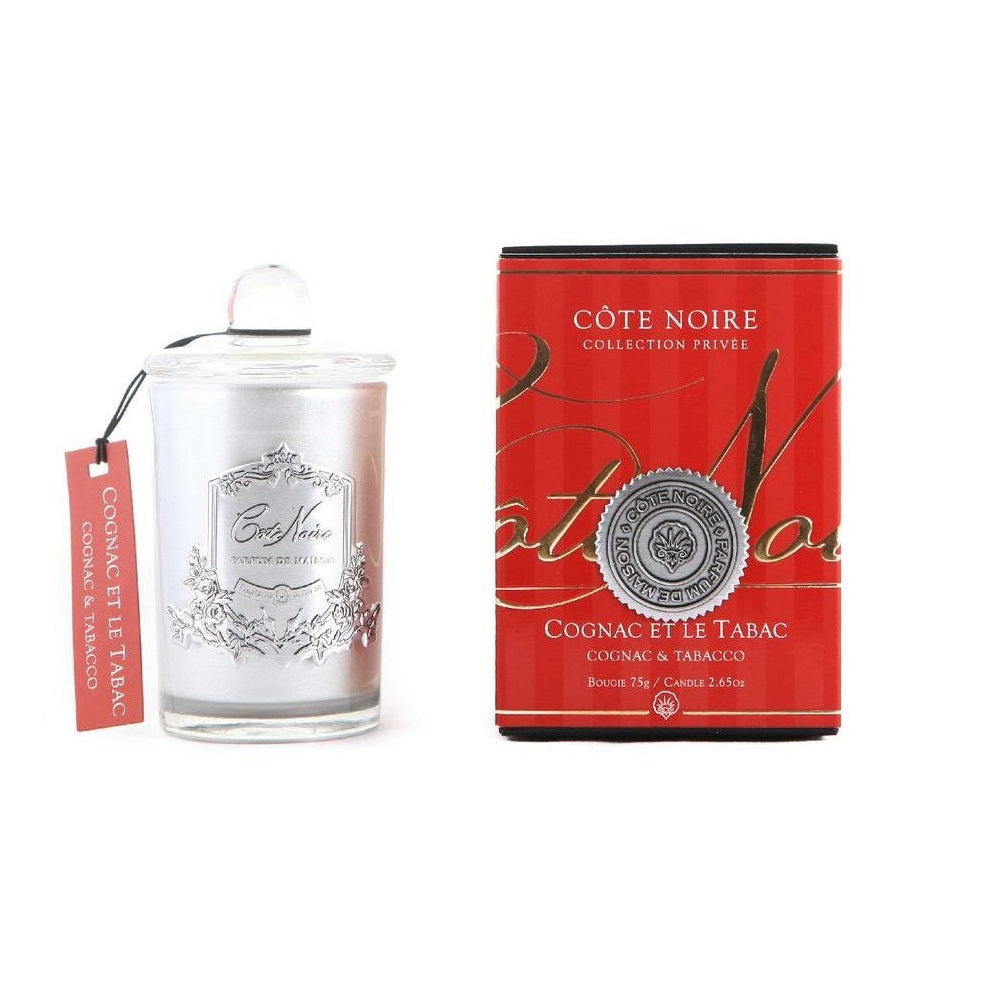 Cote Noire 75G Soy Blend Candle - Cognac & Tobacco - Silver - GMS07524.