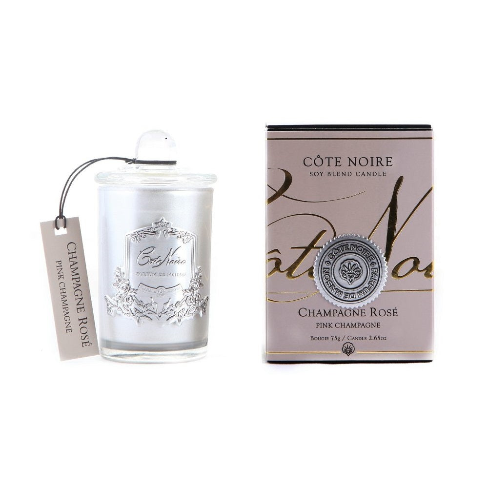 Cote Noire 75G Soy Blend Candle - Pink Champagne - Silver Badge Candles - GMS07518.