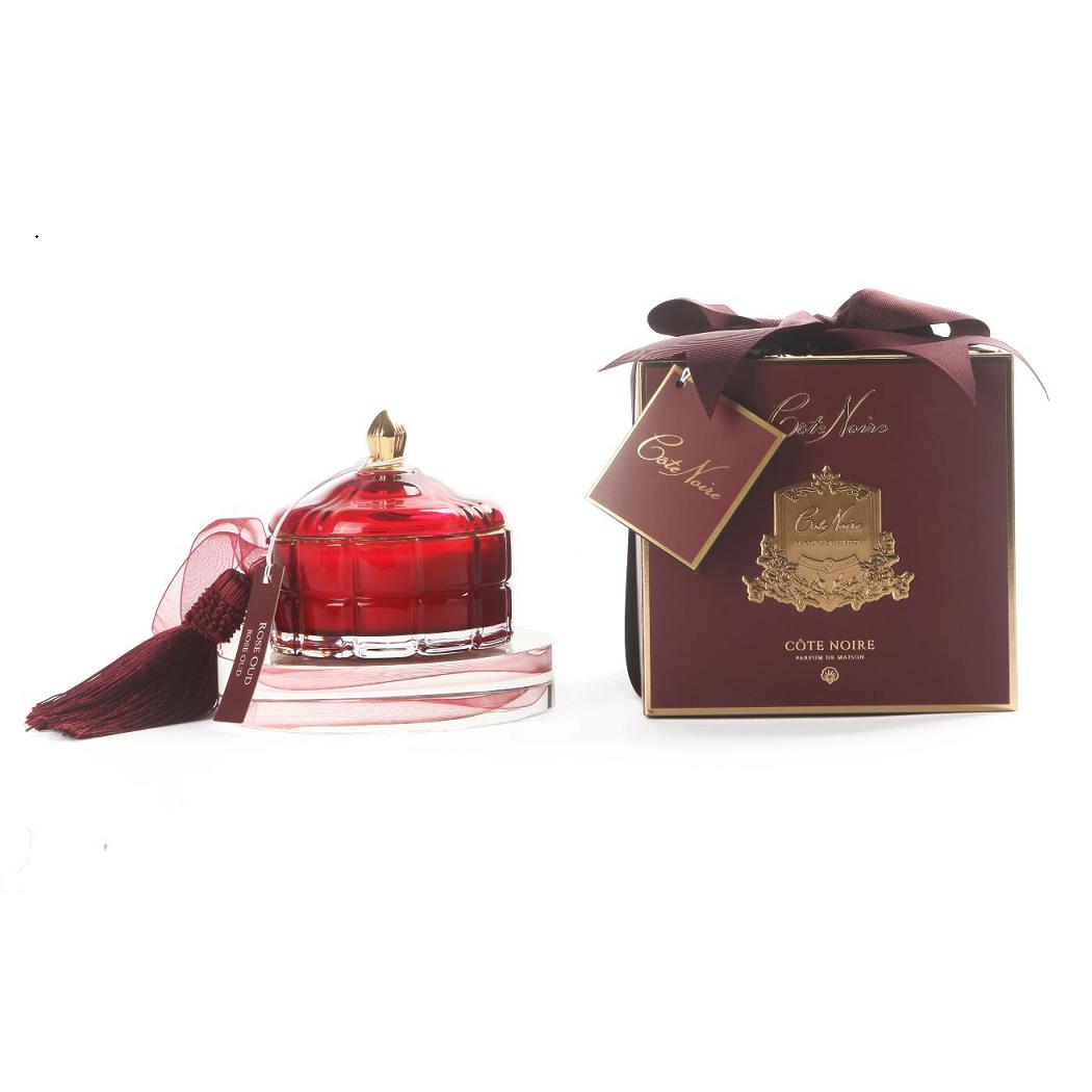 Cote Noire Art Deco Candle - Red - Rose Oud - GML45017.