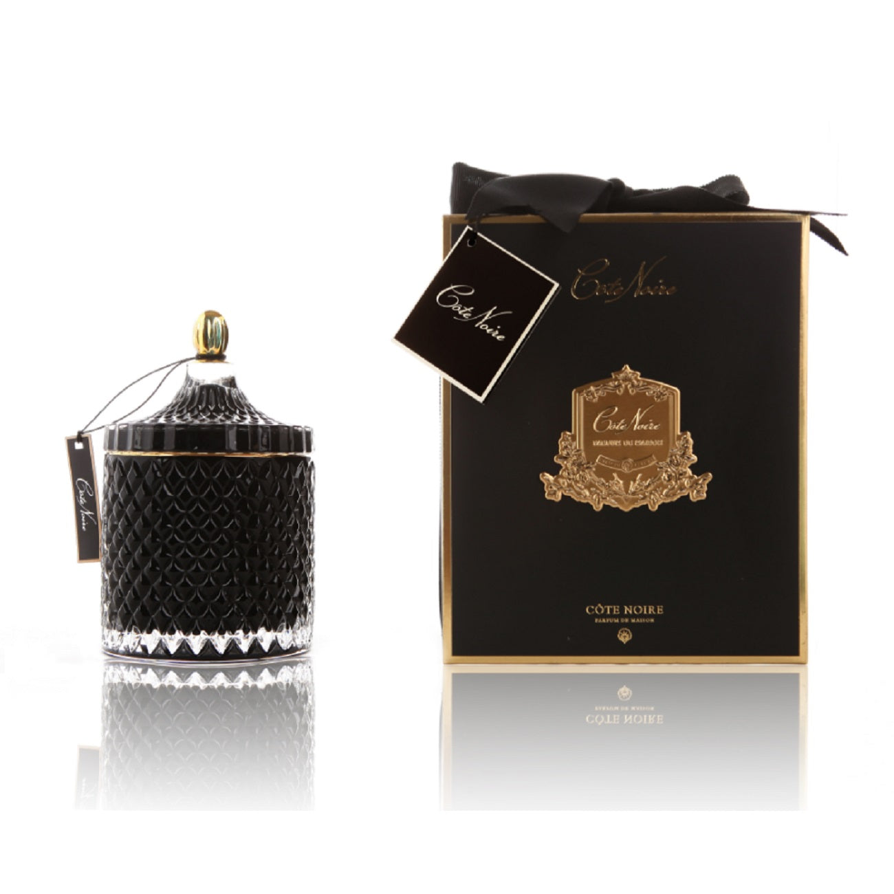 Cote Noire Grand Black Art Deco Candle - French Morning Tea - GML45008.