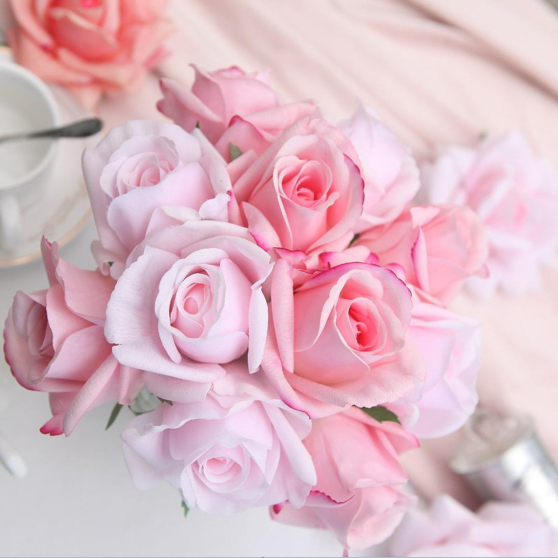 Cote Noire - Herringbone Flower - Mixed Rose Buds - Clear - HCF09, image 2