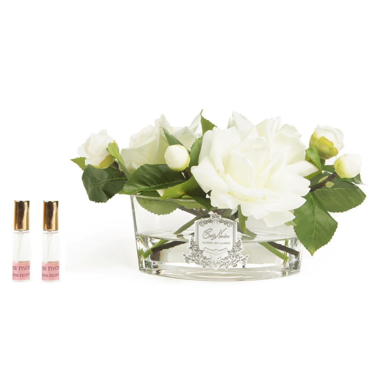 Cote Noire - Luxury  Range Oval - Ivory White Roses - LOV01.