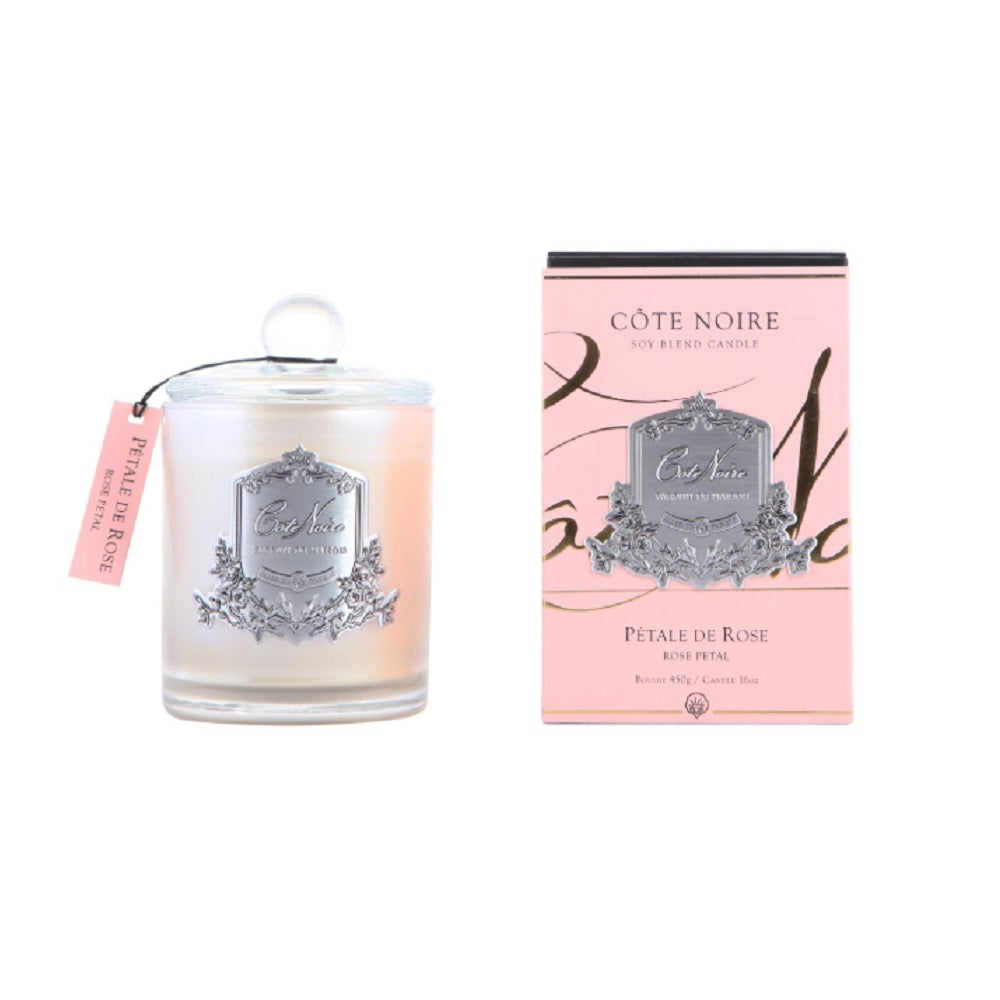 Cote Noire Rose Petal - Silver Badge Candles - GMS45007.