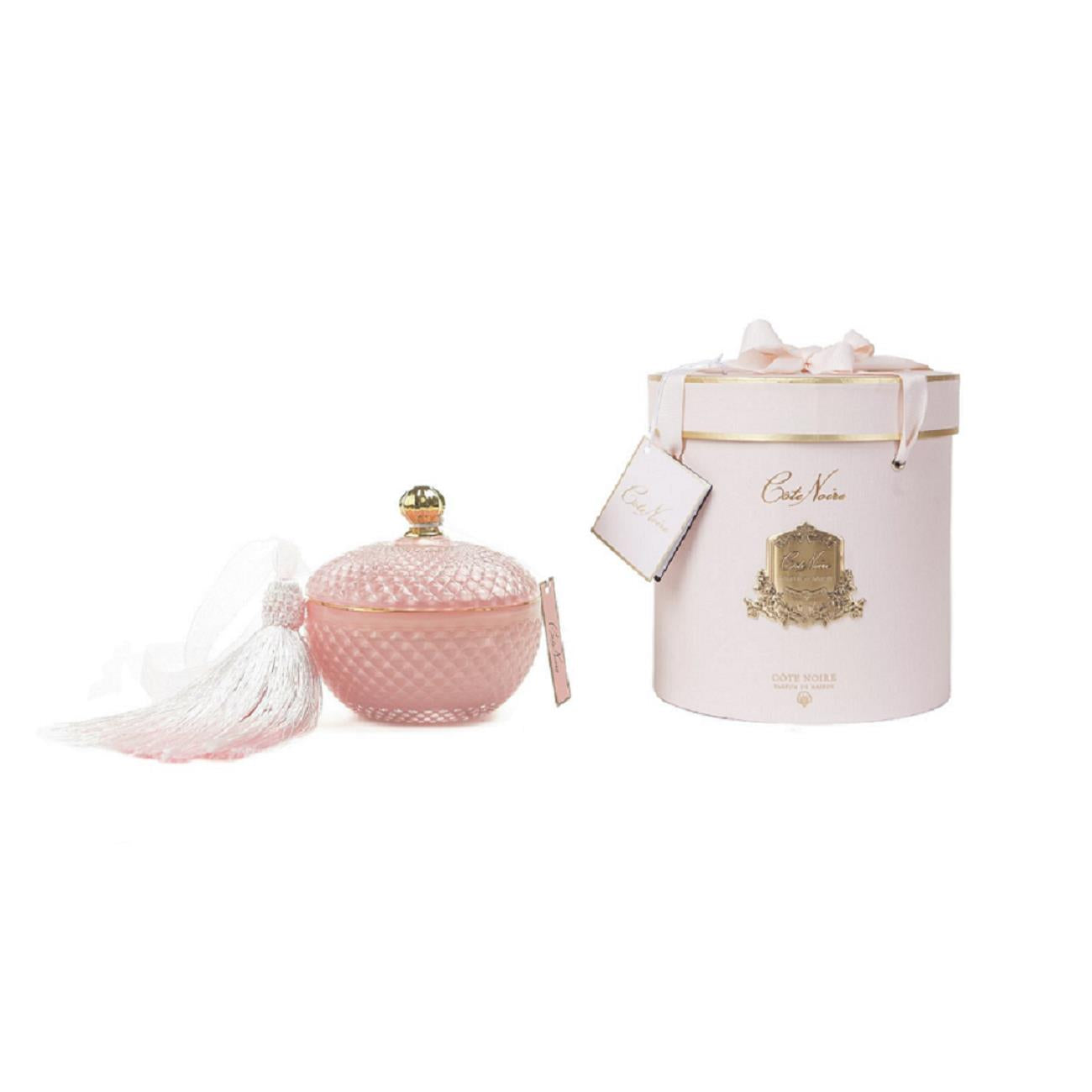 Cote Noire Round Art Deco Candle -  Pink - Peony Bouquet - GML30002.