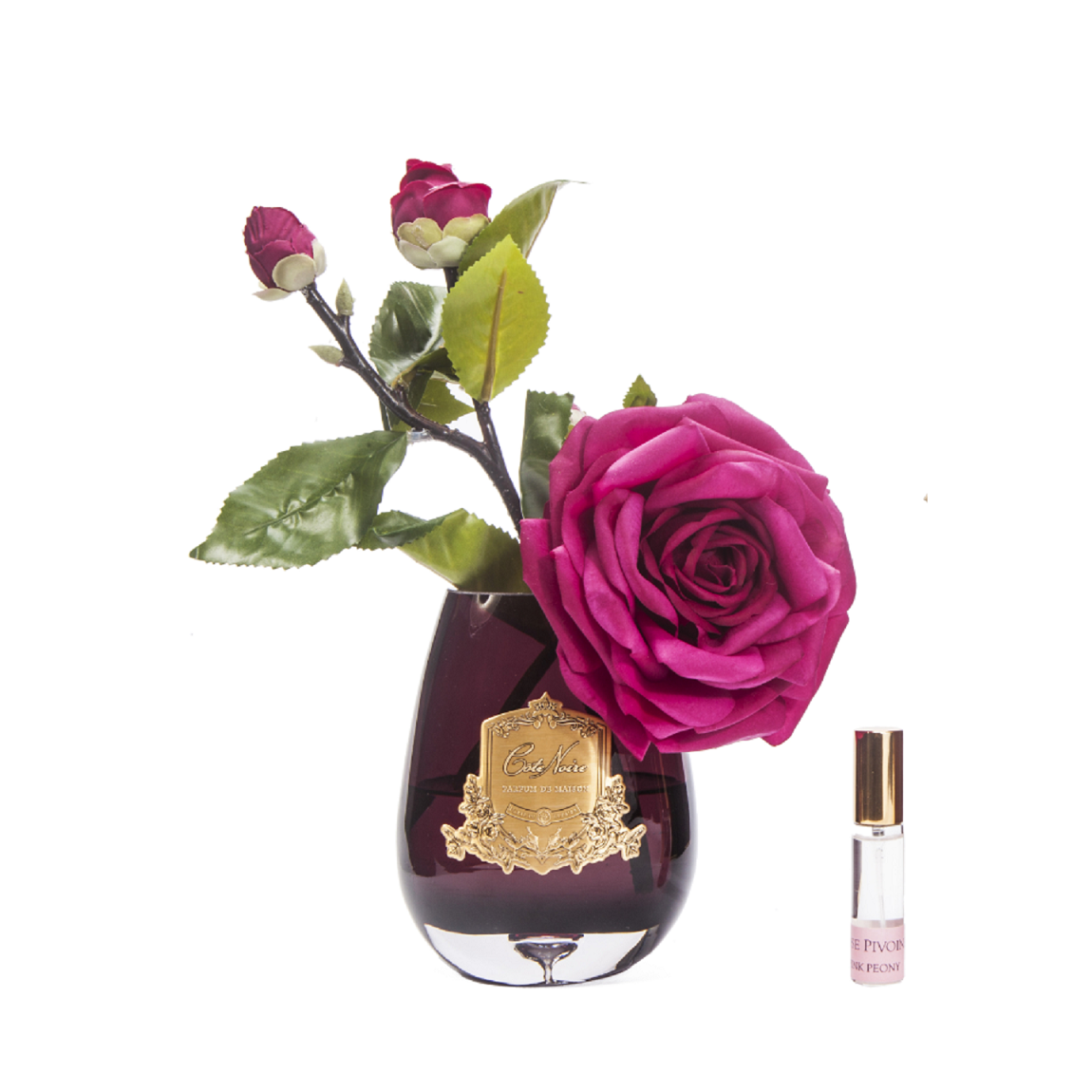 Cote Noire Tear Drop Tea Rose Clear Glass - Ltd Carmine Red - Gold Badge - STR21.